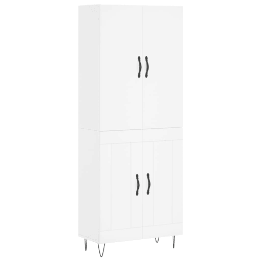 Armário alto - Bufete - Móvel de apoio 69,5x34x180 cm derivados de madeira branco pt671