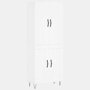 Armário alto - Bufete - Móvel de apoio 69,5x34x180 cm derivados de madeira branco pt671