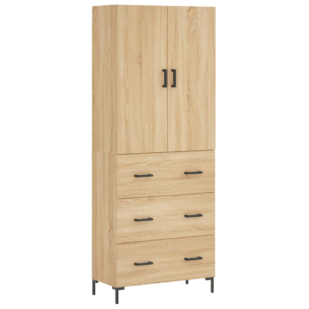 aparador alto - mueble de almacenamiento madera contrachapada color roble 695x34x180 cm es799