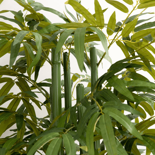 HOMCOM Conjunto de 2 Plantas Artificiais Bambus em Vaso 180 cm Bambus Artificiais para Interiores e Exteriores Decoração de Sala de Estar Escritório Ø17x180 cm Verde
