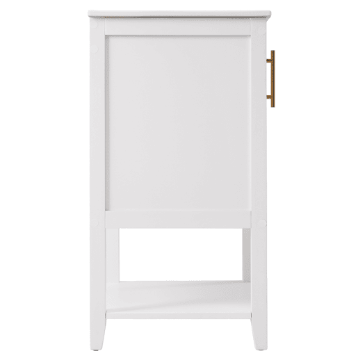 Móvel de casa de banho com lavatório em cerâmica - com arrumação - Branco (torneira não incluída)