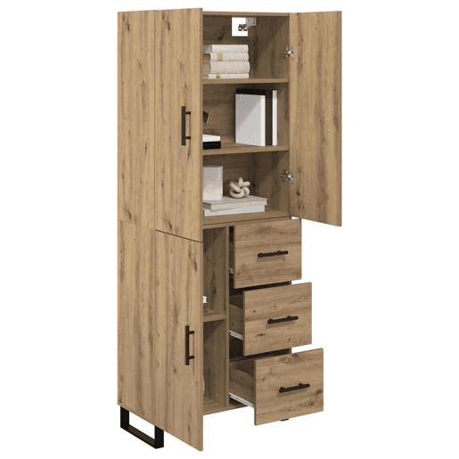 Aparador - Bufete - Móvel de apoio com gaveta 2 pcs Carvalho Artesanal 69,5 x 34 x 180 cm pt196