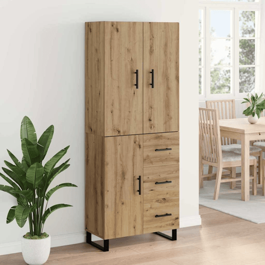 Aparador - Bufete - Móvel de apoio com gaveta 2 pcs Carvalho Artesanal 69,5 x 34 x 180 cm pt196