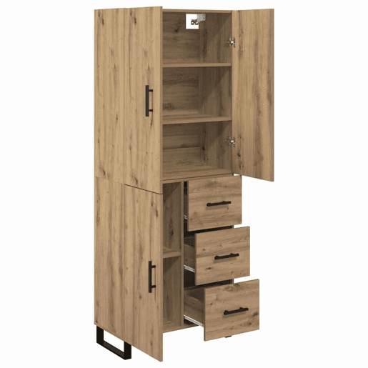 Aparador - Bufete - Móvel de apoio com gaveta 2 pcs Carvalho Artesanal 69,5 x 34 x 180 cm pt196