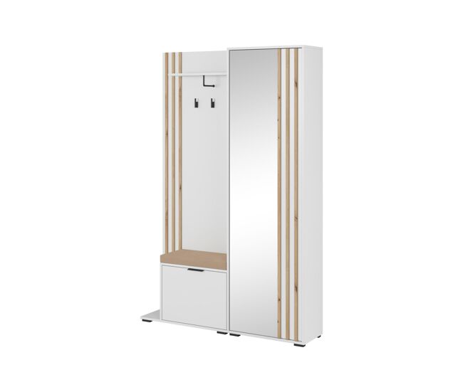 Armario de pasillo nelly 131x40x192 blanco