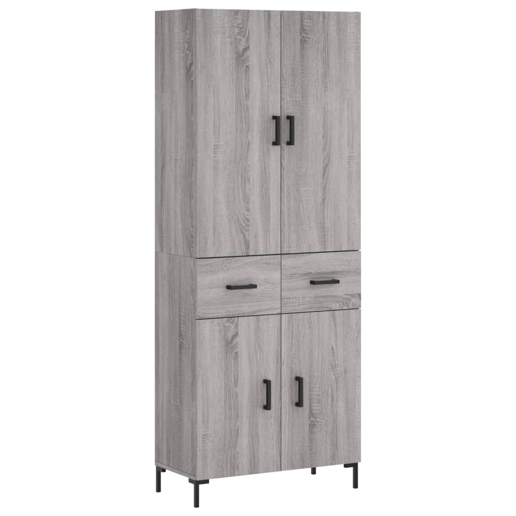 Aparador alto - Mueble de almacenamiento 69 Roble/ Gris