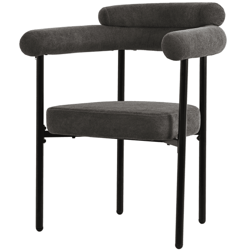 Conjunto de 2 cadeiras de veludo - com braços - Cinzento Conjunto de 2 cadeiras de veludo - com braços - Cinzento