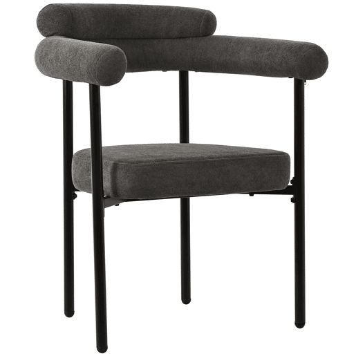 Conjunto de 2 cadeiras de veludo - com braços - Cinzento Conjunto de 2 cadeiras de veludo - com braços - Cinzento