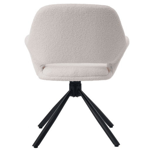 Conjunto de 2 cadeiras giratórias com braços - em tecido de sherpa - estilo moderno - Branco