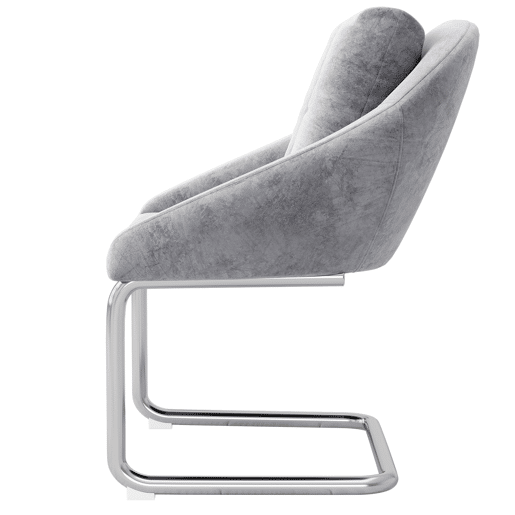 Cadeira de jantar em veludo + 2 peças - Cadeira giratória luxuosa com almofada - Cinza