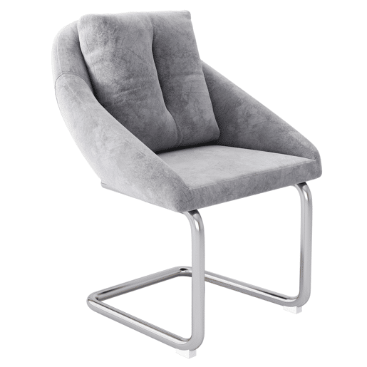 Cadeira de jantar em veludo + 2 peças - Cadeira giratória luxuosa com almofada - Cinza