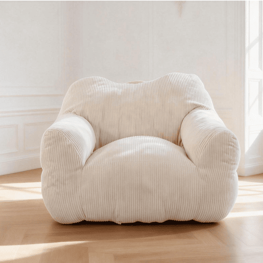 Puff relax quadrado HOMEMIYN em bombazina com enchimento de espuma