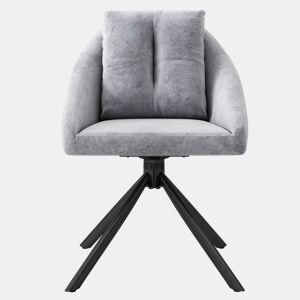 Cadeira giratória para sala de jantar - design ergonómico - Cinza