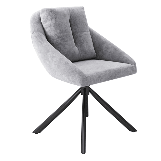 Cadeira giratória para sala de jantar - design ergonómico - Cinza
