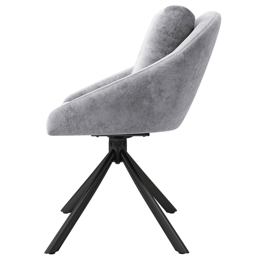 Cadeira giratória para sala de jantar - design ergonómico - Cinza