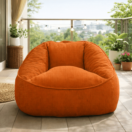 Sofá de chão relax HOMEMIYN tipo puff em bombazina com enchimento de espuma