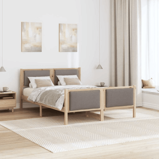 Estrutura De Cama Dupla - Cinzento-acastanhado 135 x 190 cm tecido