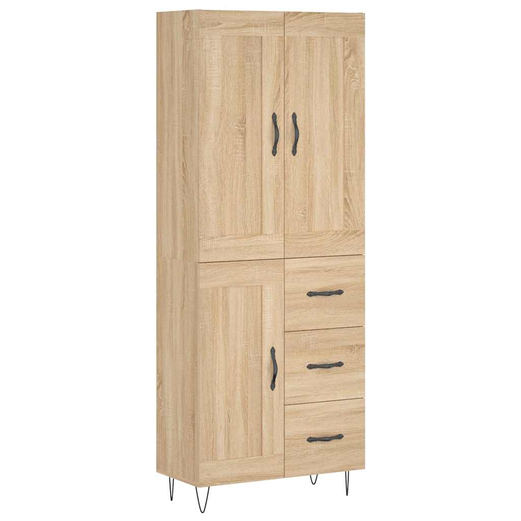 Aparador alto - Mueble de almacenamiento 69 Madera Clara