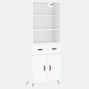 Armário alto - Bufete - Móvel de apoio 69,5x34x180 cm derivados de madeira branco pt742