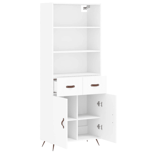 Armário alto - Bufete - Móvel de apoio 69,5x34x180 cm derivados de madeira branco pt742