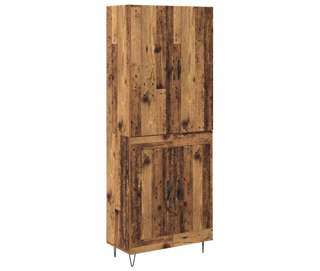 Aparador alto - mueble de almacenamiento 2 pcs madera vieja madera de ingeniería es180