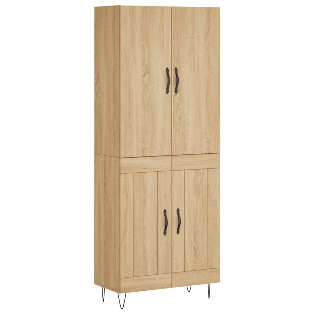 Aparador alto - Mueble de almacenamiento 69 Madera Clara