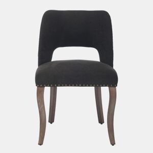Cadeiras de sala de jantar em madeira, 2 unidades - estofadas modernas para cozinha e sala de jantar - Preto