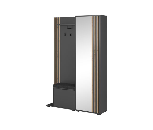 Armario de pasillo nelly 131x40x192 negro