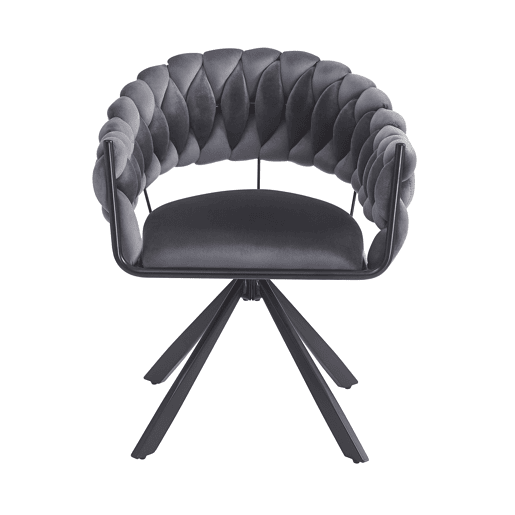 Cadeira de jantar 2 peças - veludo, luxo leve, design moderno e ergonómico, pernas metálicas em forma de garra - cinzento