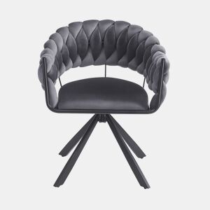 Cadeira de jantar 2 peças - veludo, luxo leve, design moderno e ergonómico, pernas metálicas em forma de garra - cinzento