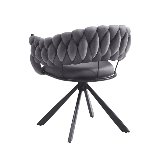 Cadeira de jantar 2 peças - veludo, luxo leve, design moderno e ergonómico, pernas metálicas em forma de garra - cinzento