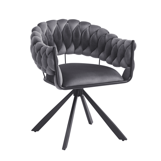 Cadeira de jantar 2 peças - veludo, luxo leve, design moderno e ergonómico, pernas metálicas em forma de garra - cinzento