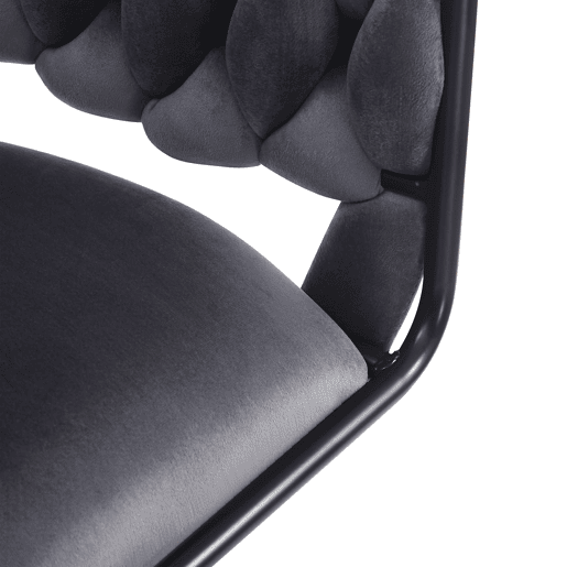 Cadeira de jantar 2 peças - veludo, luxo leve, design moderno e ergonómico, pernas metálicas em forma de garra - cinzento