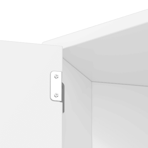Armário de casa de banho triangular 36,5 x 24,5 x 170 cm - 3 prateleiras abertas, portas duplas, prateleiras ajustáveis, branco
