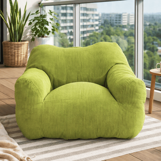 Puff relax quadrado HOMEMIYN em bombazina com enchimento de espuma