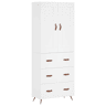 Armário alto - Bufete - Móvel de apoio 69,5x34x180 cm derivados de madeira branco pt719