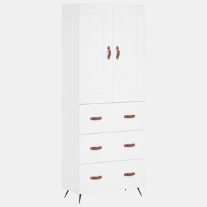 Armário alto - Bufete - Móvel de apoio 69,5x34x180 cm derivados de madeira branco pt719