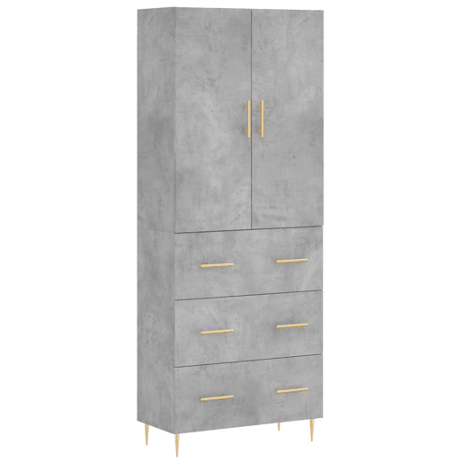 Armário alto - Bufete - Móvel de apoio 69,5x34x180 cm derivados de madeira cinza cimento pt899 Armário alto - Bufete - Móvel de apoio 69,5x34x180 cm derivados de madeira cinza cimento pt899