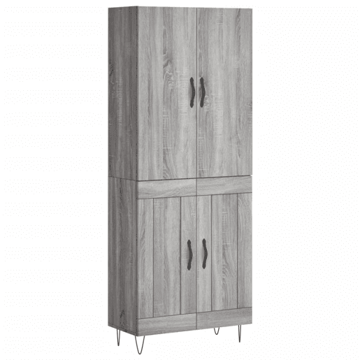 Armário alto - Bufete - Móvel de apoio 69,5x34x180 cm derivados de madeira sonoma cinza pt1097