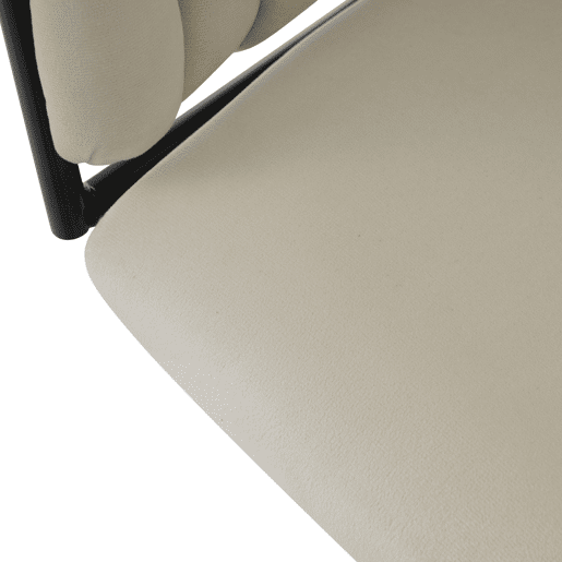 Cadeira de sala de jantar 2 unidades - Cadeira giratória de luxo para sala de estar e quarto, com quatro pernas de metal - Bege