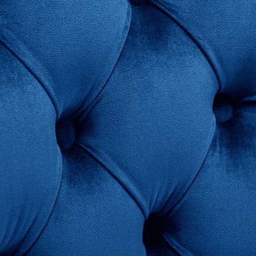 Cadeira de sala de jantar 2 unidades - Moderna, estofada em veludo com pernas em aço cromado - Azul