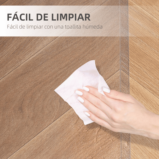 HOMCOM Conjunto de Escritório Inclui 1 Cadeira de Escritório com Altura Ajustável Apoio de Cabeça e Suporte Lombar Ajustáveis Cinzento e 1 Tapete Protetor 90x120 cm Transparente