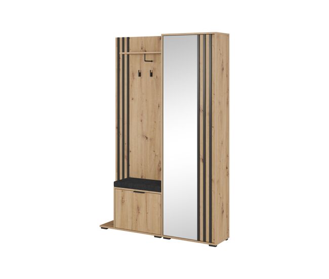 Armario de pasillo nelly 131x40x192 beige