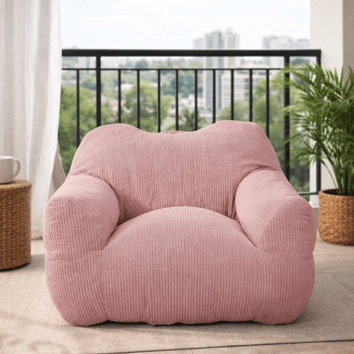 Puff relax quadrado HOMEMIYN em bombazina com enchimento de espuma