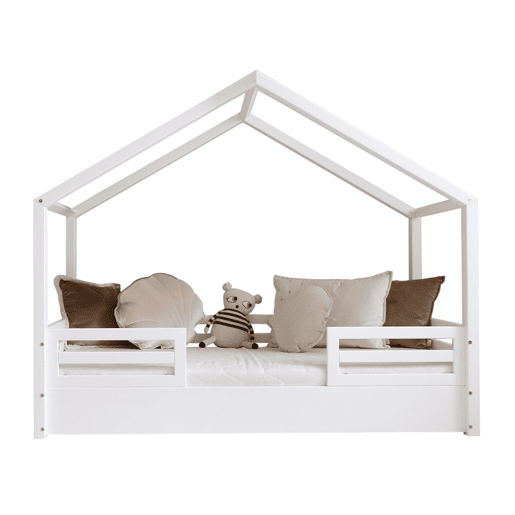 Cama cabana 90x190 barreiras e base incluída pés 1 cm Lucile Branco