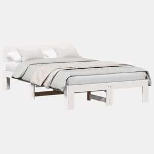 Estrutura da Cama de casal simple com cabeceira Branco 135 x 190 cm