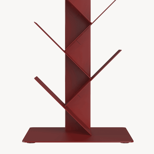Estante para livros Eksjö forma de árvore aço 150x39x39 cm Vermelho en.casa