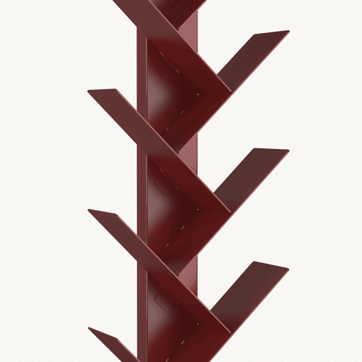 Estante para livros Eksjö forma de árvore aço 150x39x39 cm Vermelho en.casa