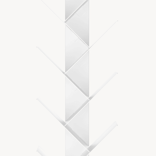 Estante para livros Eksjö forma de árvore aço 150x39x39 cm Branco en.casa