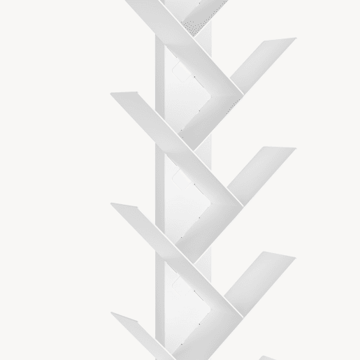 Estante para livros Eksjö forma de árvore aço 150x39x39 cm Branco en.casa